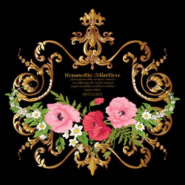 Yaz çiçek: poppy, nergis, anemon, violet, botanik s