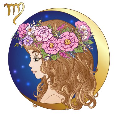 Başak. Belirtileri şeklinde güzel bir genç kız