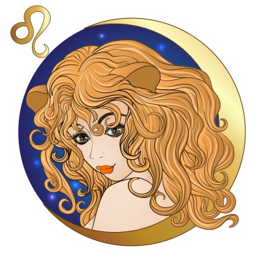 Leo. Güzel bir kız bir işaretler t şeklinde