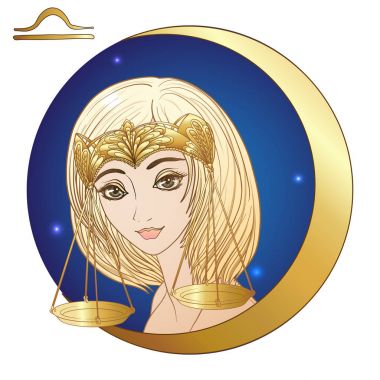 Terazi. Belirtileri şeklinde güzel bir genç kız