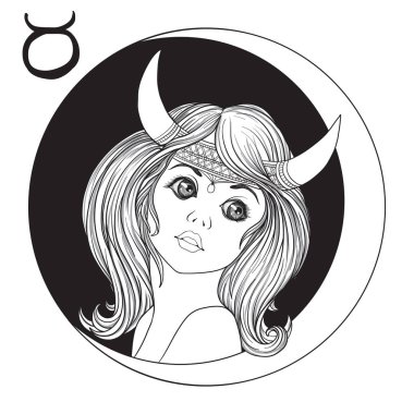 Toros. İşaretler o şeklinde güzel bir genç kız