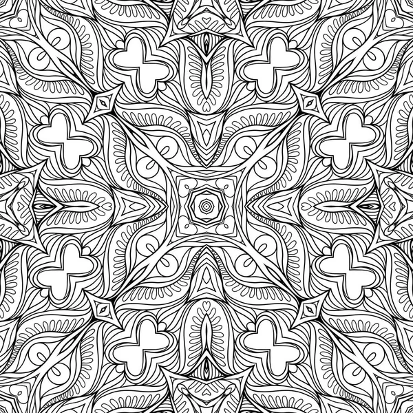 Naadloze patroon, achtergrond met geometrische bloemen abstract patt — Stockvector