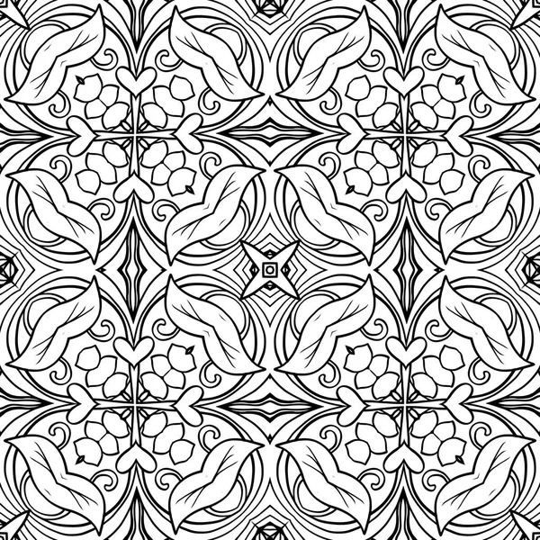 Naadloze patroon, achtergrond met geometrische bloemen abstract patt — Stockvector