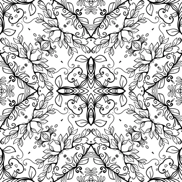 Безшовний візерунок, фон з геометричним квітковим абстрактом Петта — стоковий вектор