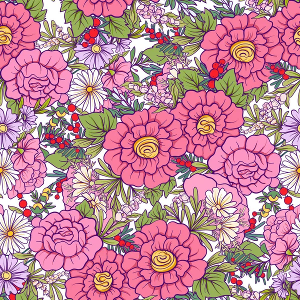 Kelebekler ile çiçek seamless modeli