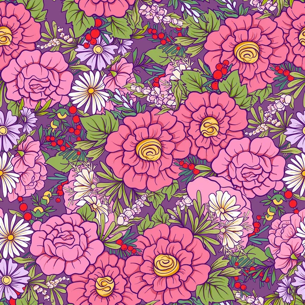 Kelebekler ile çiçek seamless modeli