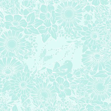 Kelebekler ve arılar ile çiçek seamless modeli