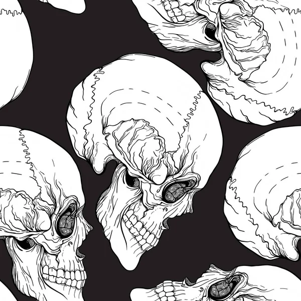 Dikişsiz desen, kafatası ile arka plan.