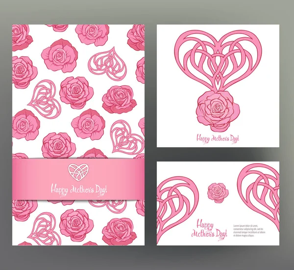 3 boyut kartpostal veya afiş kümesi mutlu anneler günü Lov ile için