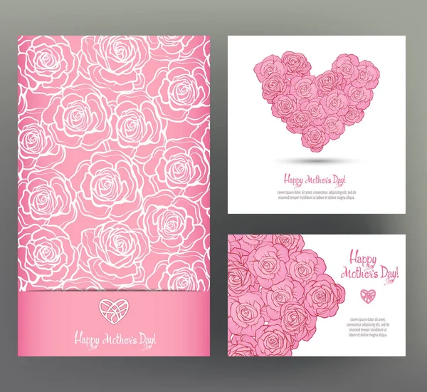 3 boyut kartpostal veya afiş kümesi mutlu anneler günü Lov ile için