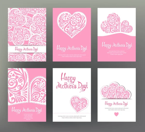 Dizi 6 kartpostal veya afiş için mutlu anneler günü sevgi hea ile