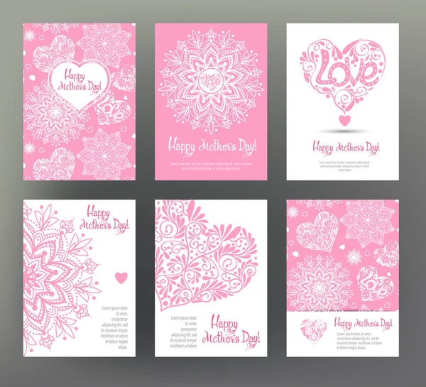 Dizi 6 kartpostal veya afiş için mutlu anneler günü sevgi hea ile