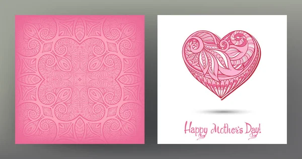 Dizi kartpostal veya afiş için mutlu anneler günü sevgi kalp ile