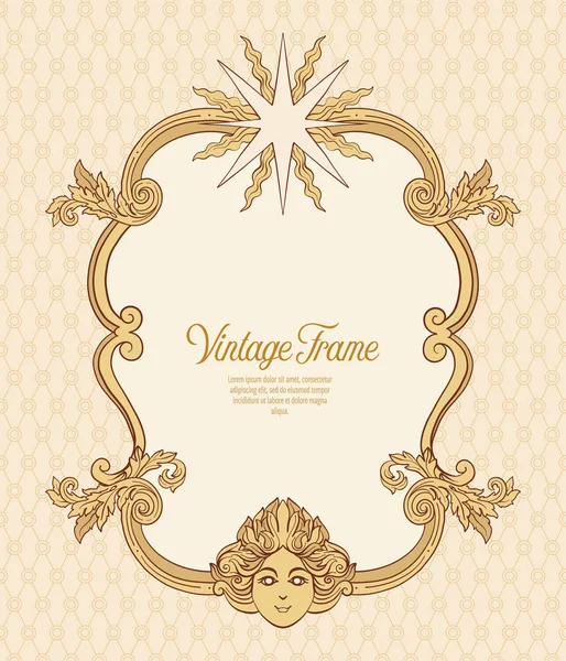 Vintage marco ricamente decorado en estilo rococó para menús, anuncios, un — Vector de stock