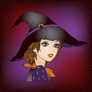 Halloween veya gün de güzel bir genç kız portresi