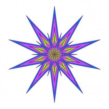 Dekoratif stilinde yıldız. Stok satırı vektör çizim.