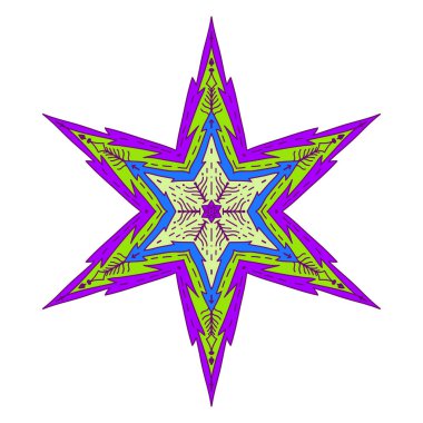 Dekoratif stilinde yıldız. Stok satırı vektör çizim.