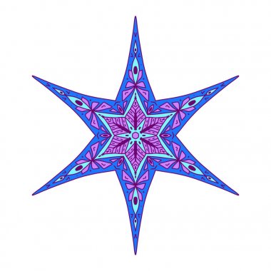 Dekoratif stilinde yıldız. Stok satırı vektör çizim.