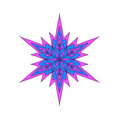 Dekoratif stilinde yıldız. Stok satırı vektör çizim.