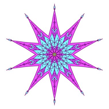 Dekoratif stilinde yıldız. Stok satırı vektör çizim.