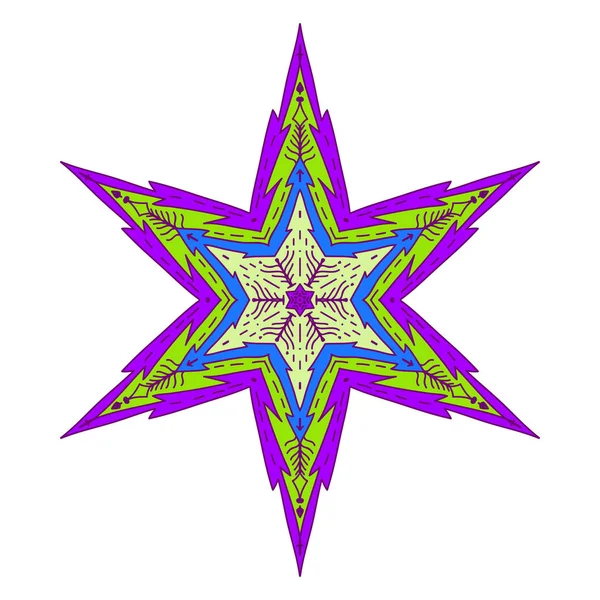 Dekoratif stilinde yıldız. Stok satırı vektör çizim.