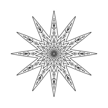 Dekoratif stilinde yıldız. Stok satırı vektör çizim.