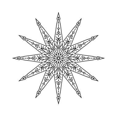 Dekoratif stilinde yıldız. Stok satırı vektör çizim.