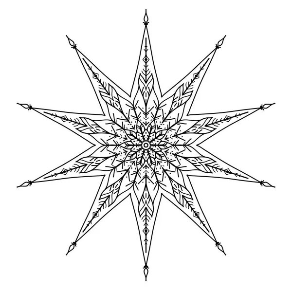 Stjärna i dekorativ stil. Beståndet linje vektorillustration. — Stock vektor