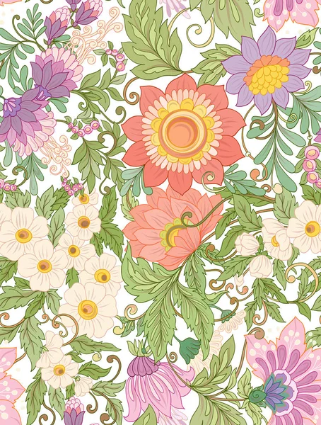 Dikişsiz desen, soyut dekoratif yaz flo ile arka plan