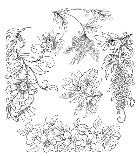 Набор весенних цветов. Векторная иллюстрация . — стоковый вектор