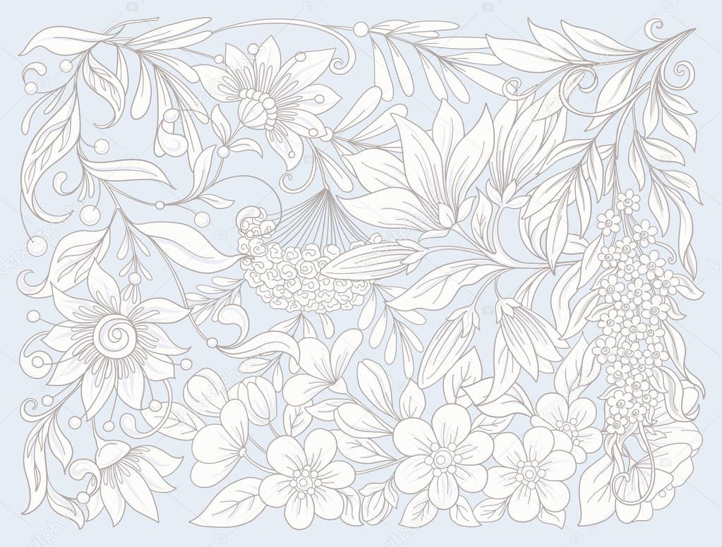 Floral composition. Spring flowers.  Vector illustration.