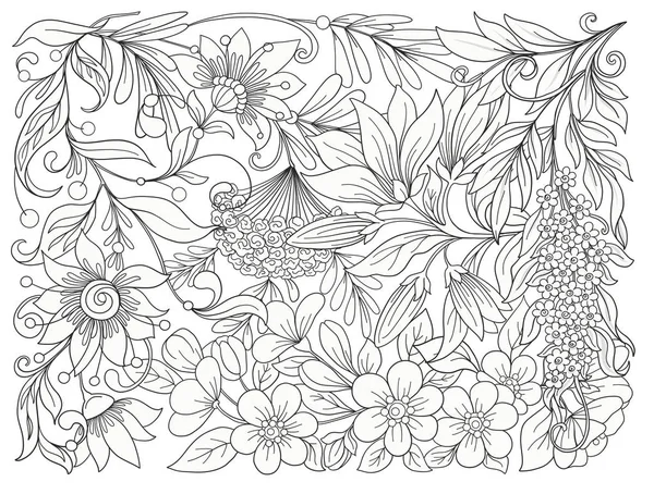 Kompozycja kwiatowa. Wiosenne kwiaty. Towarowej linii wektorowych ilustracji — Wektor stockowy