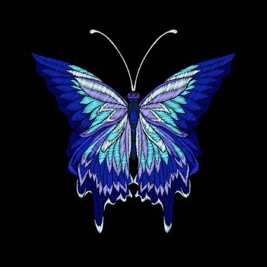 Nakış. İşlemeli tasarım öğesi kelebek - vintage St