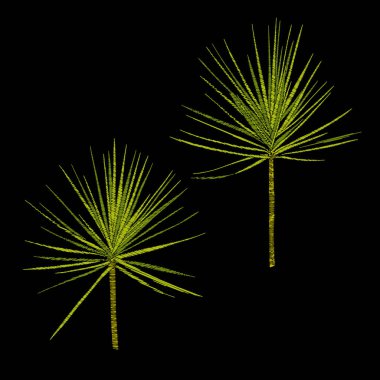 Nakış. Tropikal bitki tasarım öğeleriyle işlemeli bir