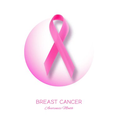 Meme Kanseri Bilinçlendirme ay poster pembe kurdele ile.