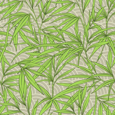 Bambu yaprakları ve Japon arpacık şubeleri ile Seamless Modeli