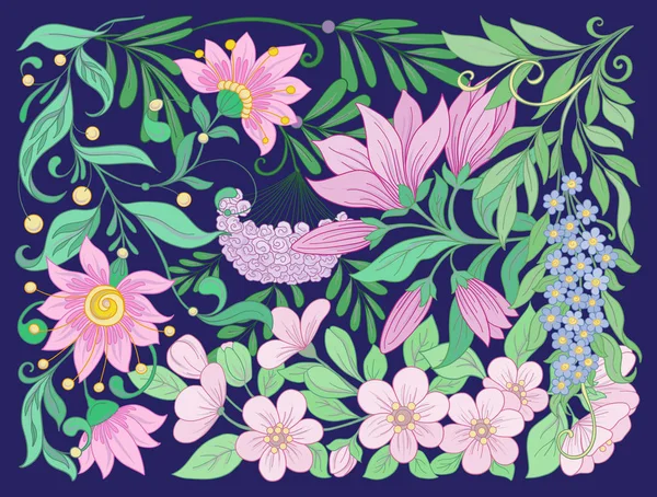 Цветочный состав. Весенние цветы. Векторная иллюстрация . — стоковый вектор