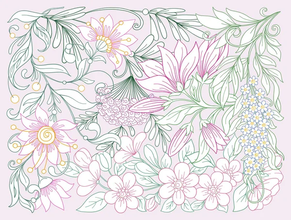 Çiçek kompozisyon. Bahar çiçekleri. Vektör çizim.