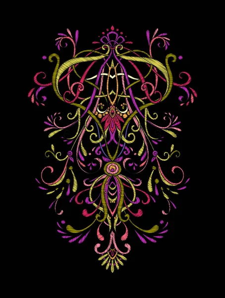 Nakış. İşlemeli tasarım öğeleri bir bl üzerinde vintage tarzı