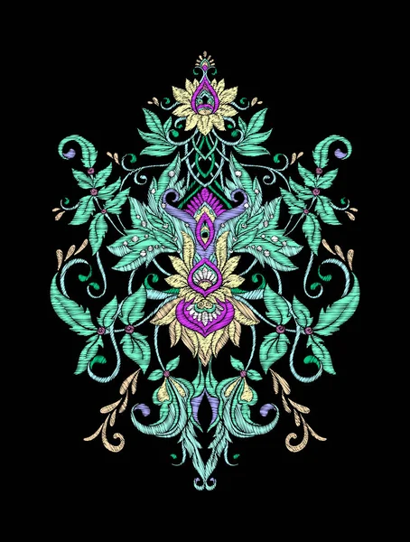 Nakış. İşlemeli tasarım öğeleri bir bl üzerinde vintage tarzı