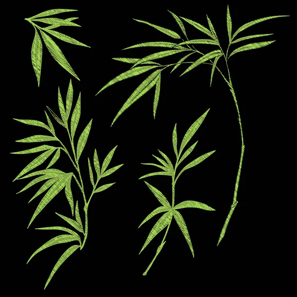 Nakış. Çiçek ve yaprak işlemeli tasarım öğeleriyle