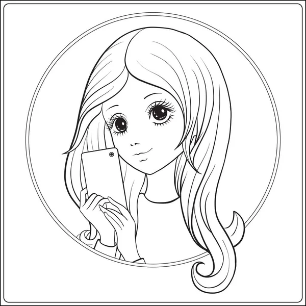 Genç güzel kız ile uzun duydum selfie ya da fotoğraf üzerinde bir mo yapmak