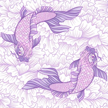Japon carps ve geleneksel Japon pa ile Seamless Modeli