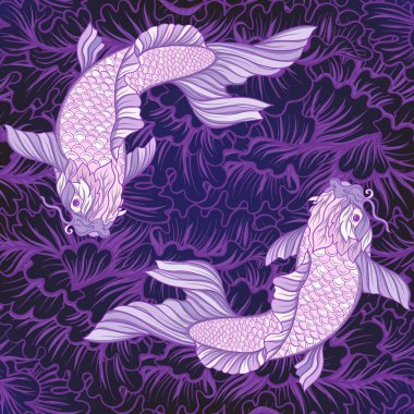 Japon carps ve geleneksel Japon pa ile Seamless Modeli