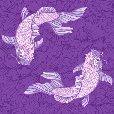 Japon carps ve geleneksel Japon pa ile Seamless Modeli