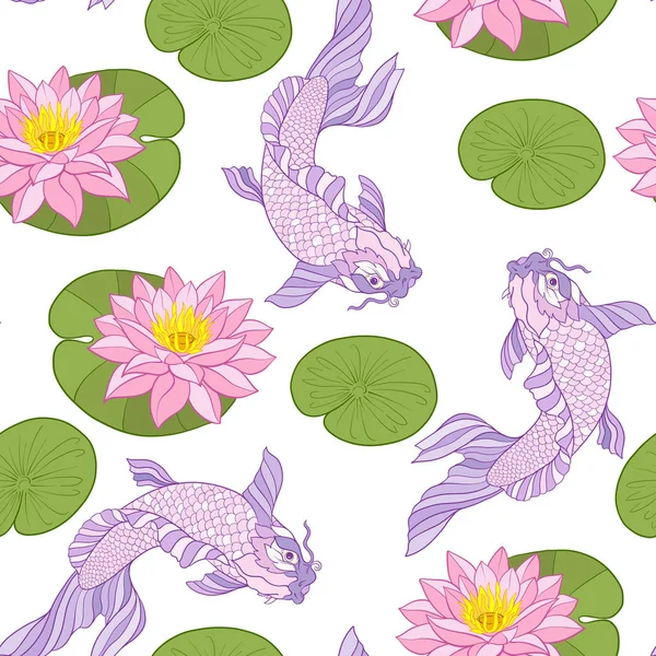 Japon carps ve geleneksel Japon st ile Seamless Modeli