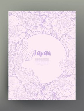 Japon yatay, Fuji Dağı ve gelenek çiçek ve bir b