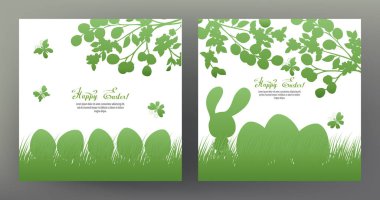 Kartpostal ya da afiş için mutlu Paskalya gün yumurta ile kümesidir ve kesme