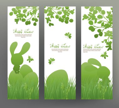 Kartpostal ya da afiş için mutlu Paskalya gün yumurta ile kümesidir ve kesme