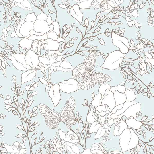 Gül. Seamless modeli. Stok satırı vector Illustrator.